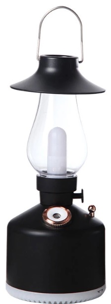 Mini umidificator NEGRU cu lampa vintage si schimbare de culoare 